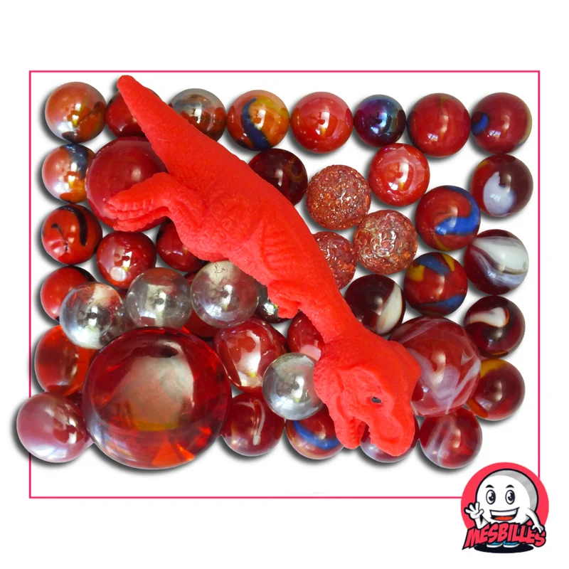 52 Billes assorties et 1 Dino Rouge