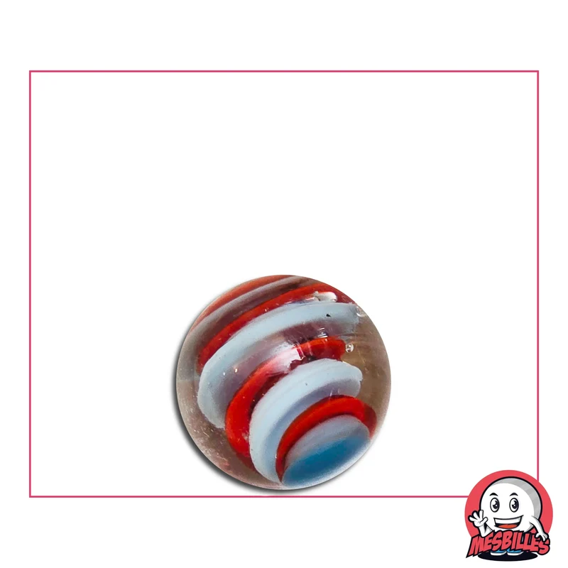 1 Bille Art Bonbon Bleu Rouge 16 mm