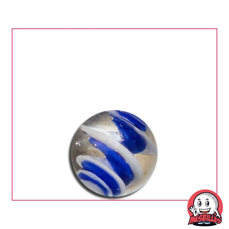 1 Bille Art Bonbon Bleu Blanc 16 mm